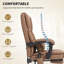Fauteuil de massage avec 6 points de vibration, similicuir adapté aux animaux de compagnie, fauteuil de bureau inclinable avec support lombaire, repose-pieds, hauteur réglable, roues pivotantes, télécommande, brun-1905218186