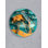 Horloge murale en verre trempé, art de paysage d'arbre de la nature 3D Papercut, décoration moderne orange sarcelle, grande pendaison de crémaillère ronde silencieuse