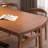 Nut-Brown Rectangular Solid Wood Dining Table-1906410197