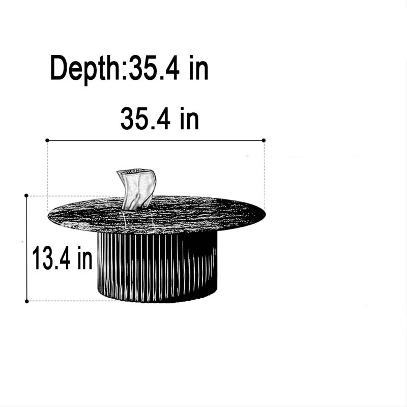 Darrian, 13.4" H x 35.4" L x 35.4" W