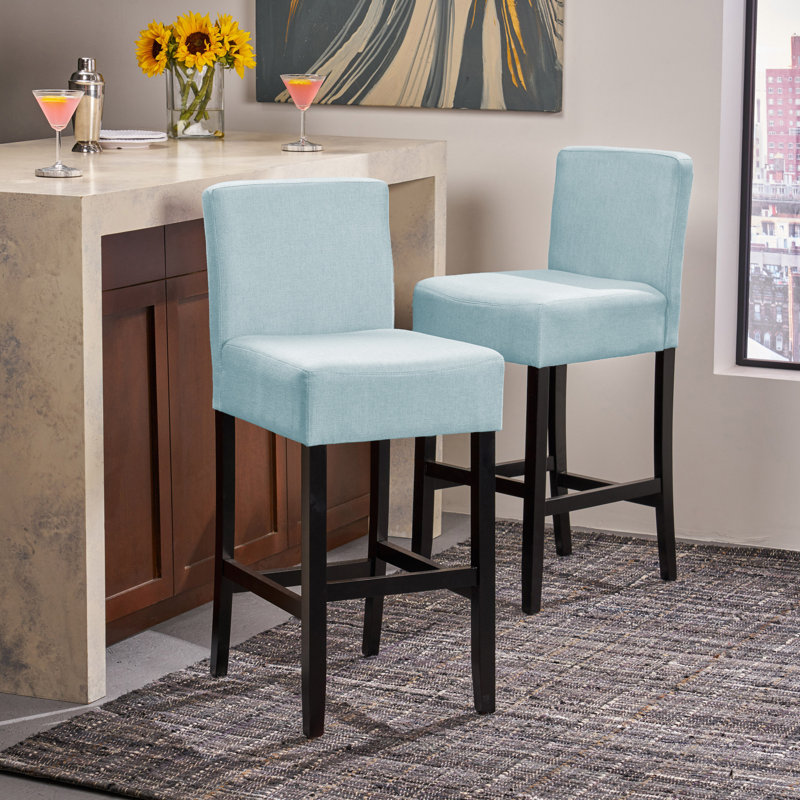 Ingleside Upholstered Counter Stool, Light Blue, Counter Stool (26" Seat Height)