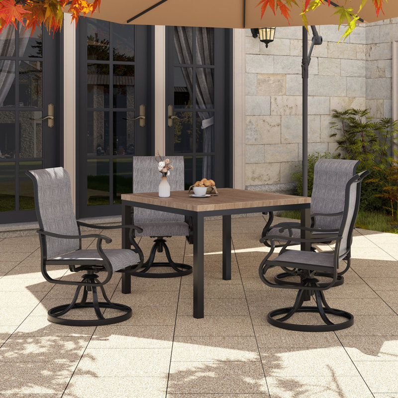 Fauteuil de salle à manger pivotant Ashalyn, Gris foncé
