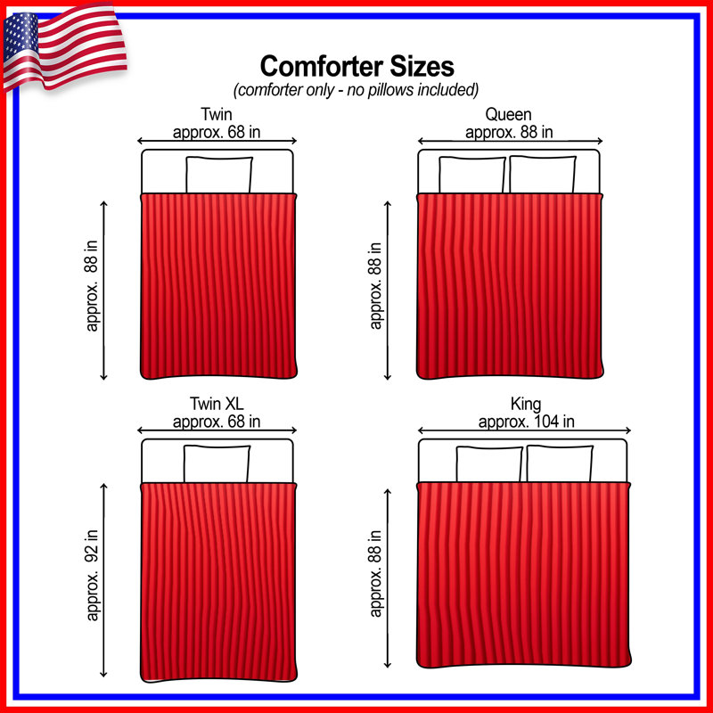 Red Vertical Stripes Comforter, King