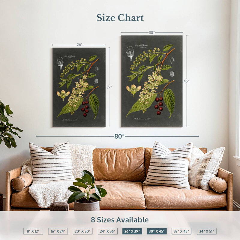 Keiri Midnight Botanical II, 39" H x 26" W