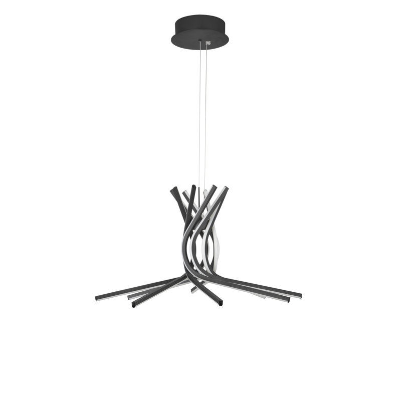 8 - Light Black LED Unique/Statement Pendant, 60cm H x 80cm W x 80cm D