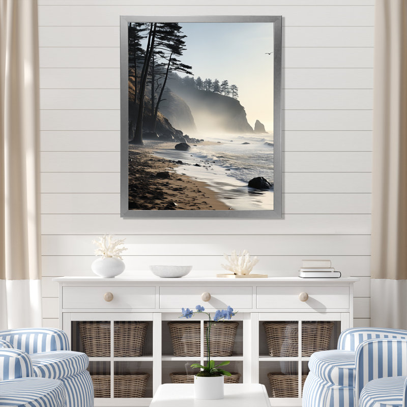 «Willer Coastal Beach Mystic Coastal II», reproduction sur toile, Cadre photo gris, H 44 po x l 34 po x P 1,5 po