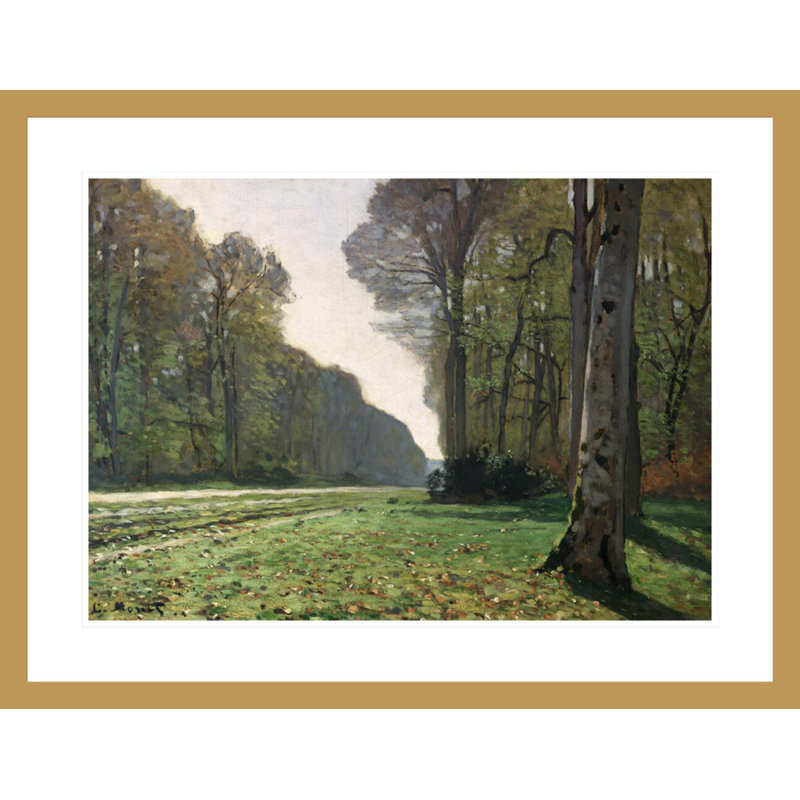 The Road to Bas-Breau Fontainebleau (Le Pave de Chailly) par Claude Monet, impression giclée encadrée, H 22,82 po x l 29,5 po
