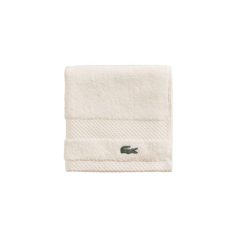 Lacoste Heritage 13X13 Cotton Wash Cloth, 100% Supima Cotton, Micro-Fresh® Anti-Microbial