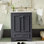 Ensemble de meuble-lavabo 24 po avec lavabo en céramique, armoire de rangement autoportante moderne avec poignées argentées, portes à fermeture douce