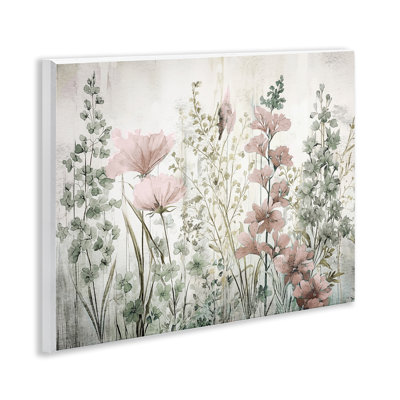 Blush Wildflower Sprigs Wall Plaque Art by Sasha