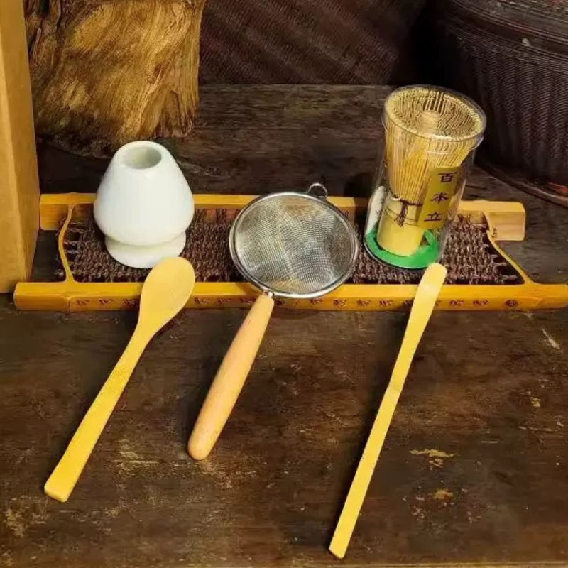 Ensemble de matcha fouet en bambou
