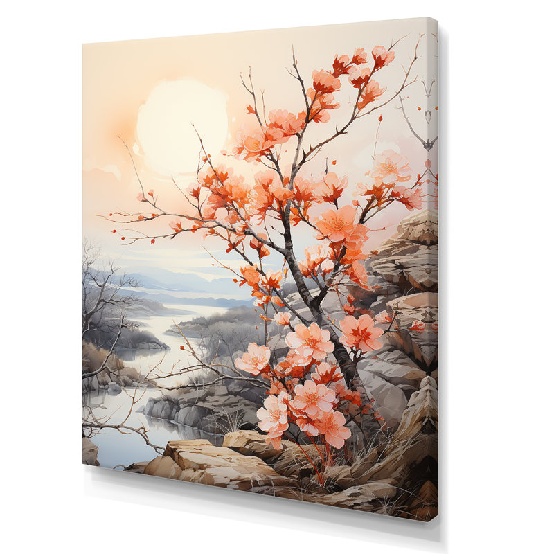 Tranquillité, pêche, paix, paysage, Toile tendue, H 40 po x l 30 po x P 1,5 po