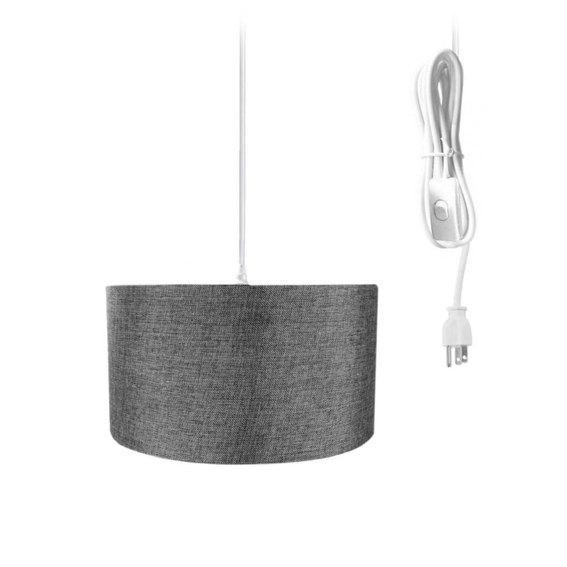 Luminaire suspendu cylindrique à 1 lumière Omosee, Gris granite