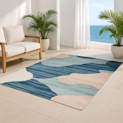 Watercolor Gray Indoor and Outdoor Area Rug