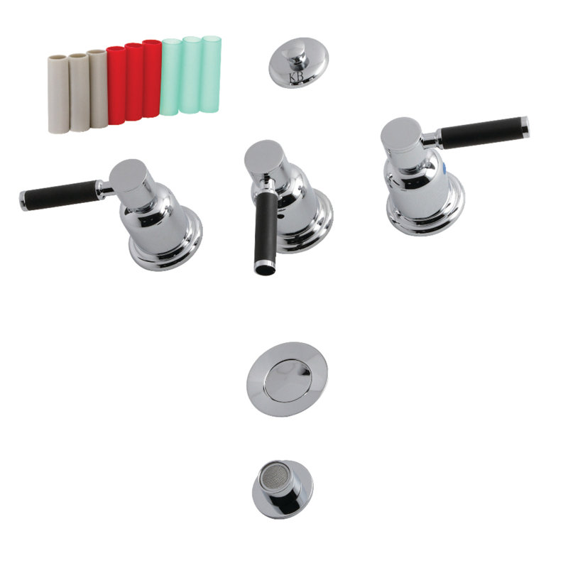 Robinet de bidet vertical espacé Kaiser, Chrome poli