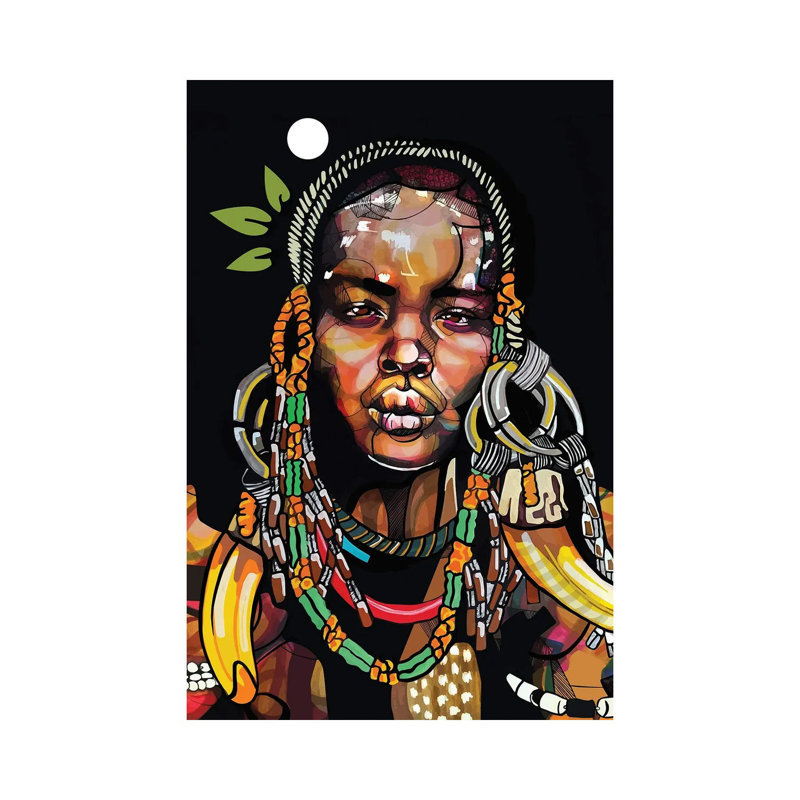 "Afrique" 93 par Domonique Brown - impression sur toile tendue, H 12 po x l 8 po x P 0,75 po, Toile tendue