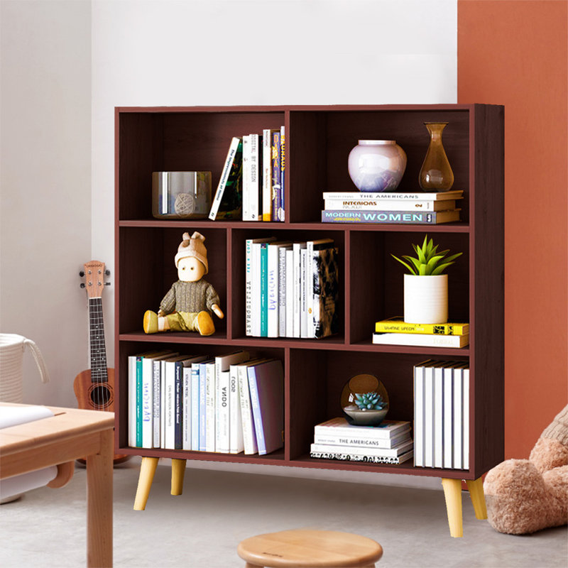 Bibliothèque géométrique H 36 "x l 31,5" Addison, Rouge foncé