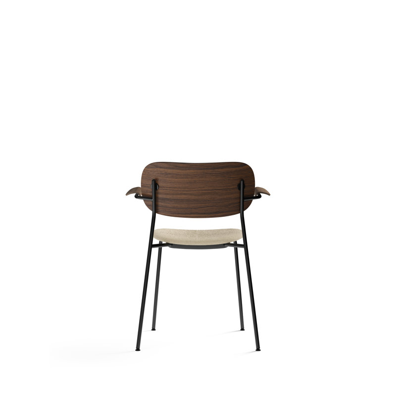 Co Upholstered Arm Chair, Bouclé 02 Acrylic, Dark Stained Oak, Black