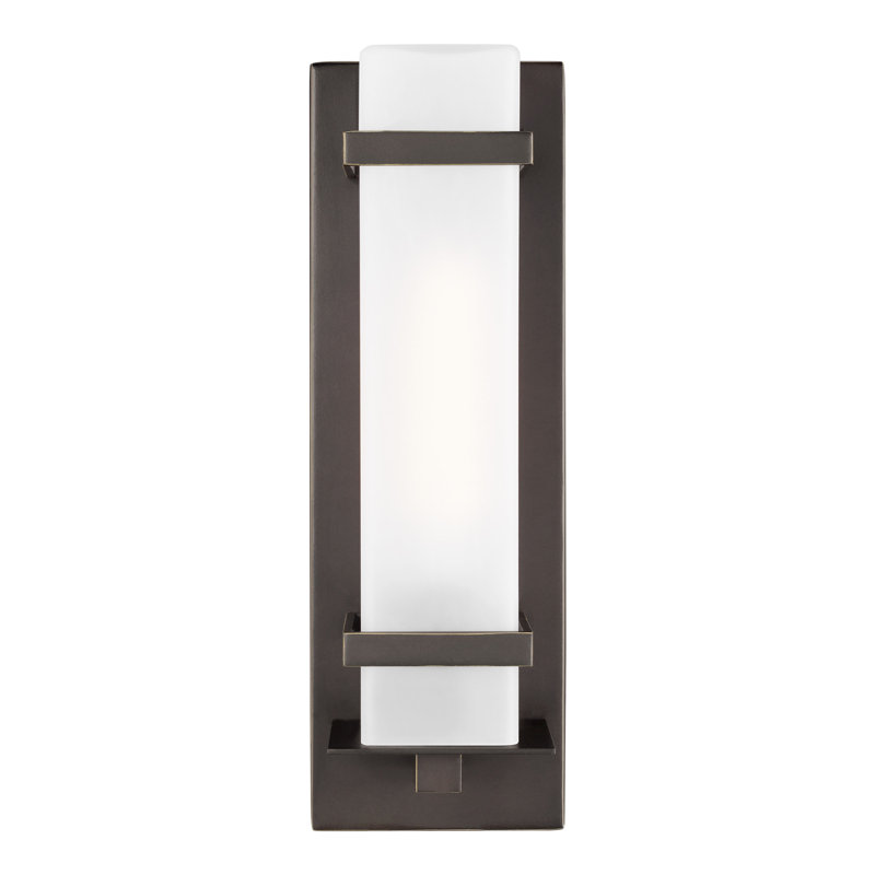 Petite lanterne murale Alban , Bronze antique, H 14 po x l 4,5 po x P 4,125 po, Oui