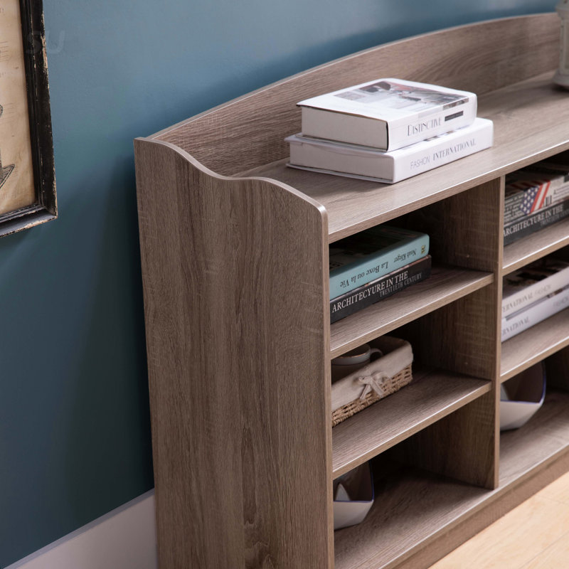 Wooden Shoe Storage Bench With Nine Shelves, For Organizing And Storing Up To 18 Pairs Of Shoes In Entryways., Taupe