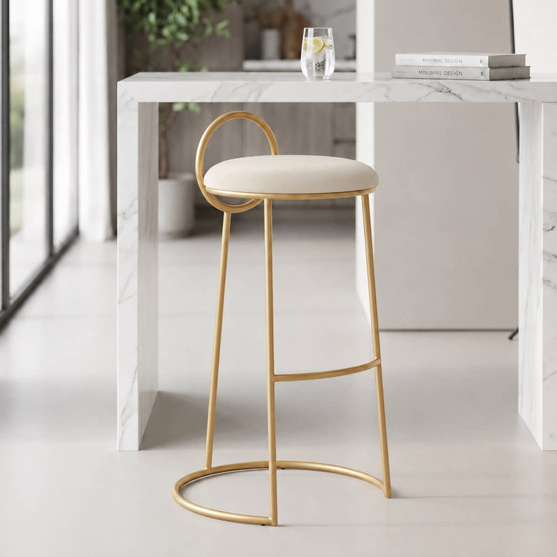 Chaise d'appoint dorée à dossier bas (ensemble de 2), Noir, 29.53"