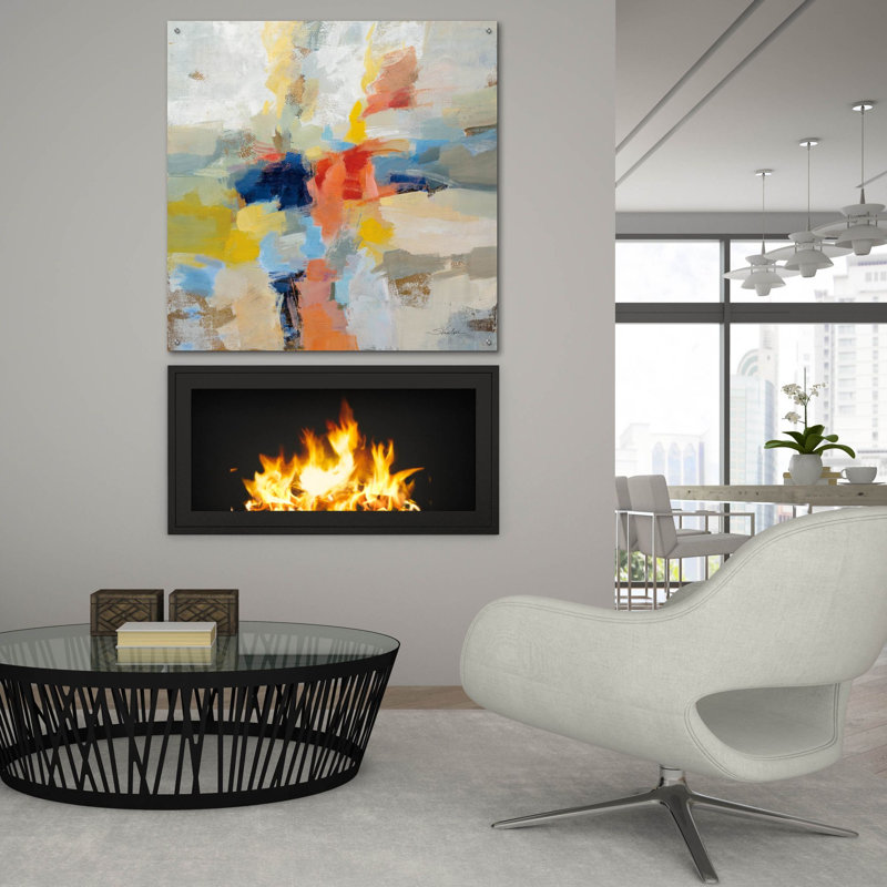  «Island Fiesta» par Silvia Vassileva, art mural en verre acrylique, 36 po x 36 po