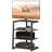 TV Stand for 28 Inch TVs, Entertainment Centre with Adjustable Shelves and Extension Lead Holder, Small TV Table with Storage for Living Room, Rustic Brown
