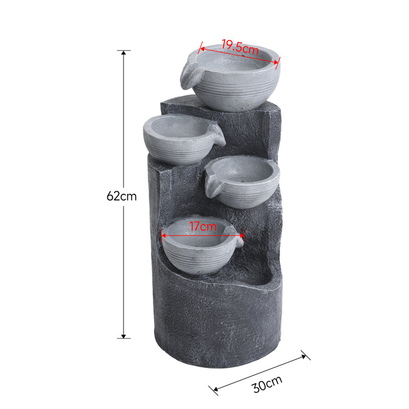 Weather Resistant Floor Fountain with Light