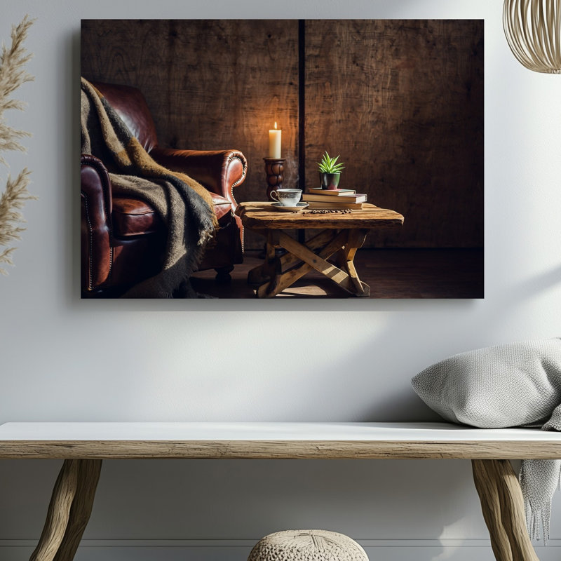 Toile dans une pièce peu éclairée Valse des ombres à travers l'art mural texturé, H 20 po x l 30 po
