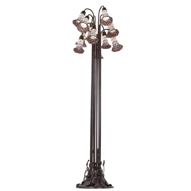 Bueche Floor Lamp, White/Pink