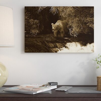 Alaska Katmai NP Brooks River Falls 'Grizzly Bear Fishing' - Photograph Print on Canvas -  East Urban Home, NNAI7351 39918205