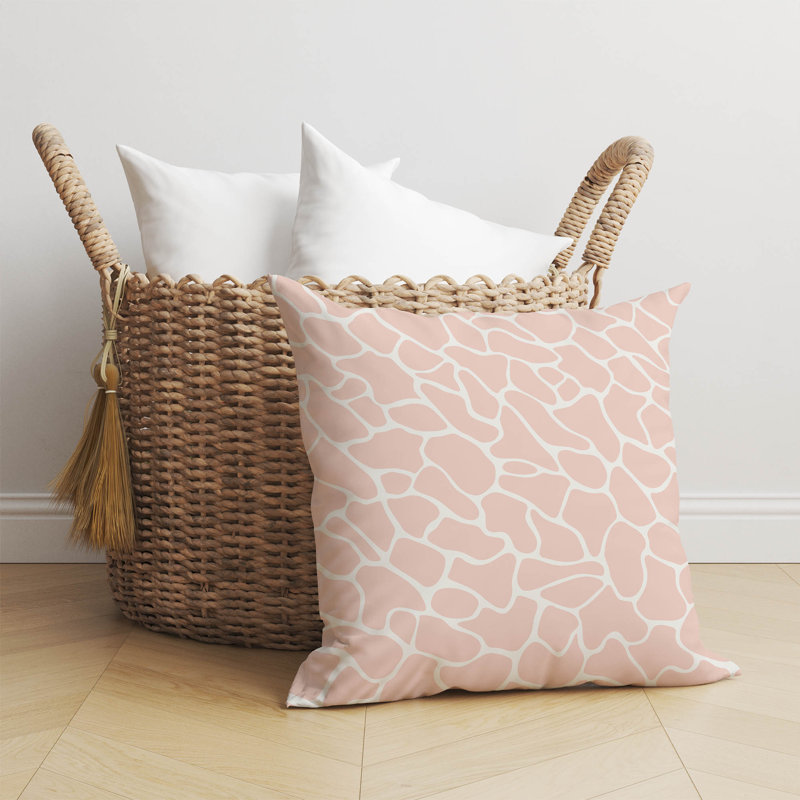 Coussin Patch Play, Rose / imprimé animal, H 16 po x l 16 po