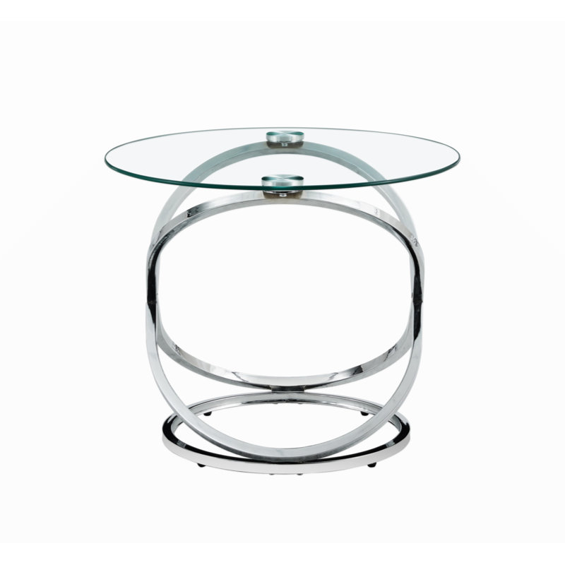 Table basse Dilay, H 17,72 po x L 31,5 po x l 31,5 po, Argent argent