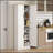 Freestanding 4-Door Kitchen Pantry with Adjustable Shelves, Distressed Finish for Extra Storage and Organization
