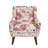 Jaqueze Upholstered Pattern White Linen Blend Tufted Wide Back Armchair with Solid Wood Leg-1897452732