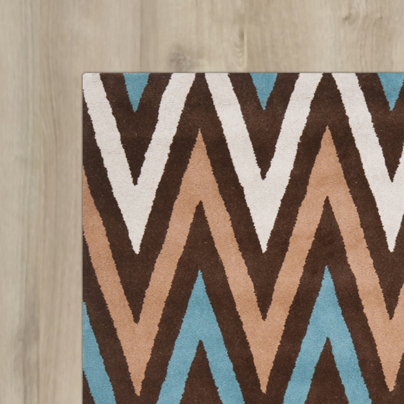 Teresita Hand Tufted Wool Chevron Rug, Rectangle 4' x 6'