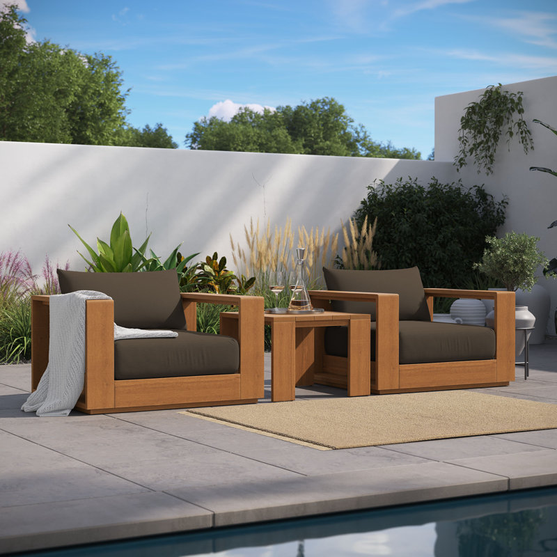 Ensemble de 3 meubles de patio en bois d'acacia Tahoe