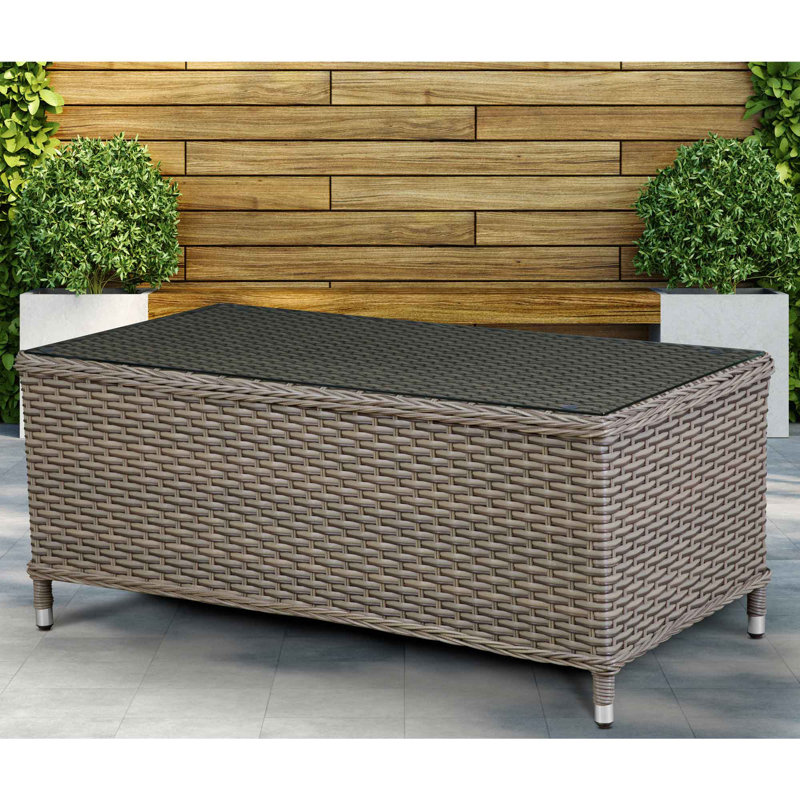 Aleila Rectangular Metal Outdoor Coffee Table , 108cm cm W 58cm cm D