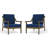 Marlo Solid Wood Teak Outdoor Lounge Chairs With Cushion And Arms-114980290-114980286