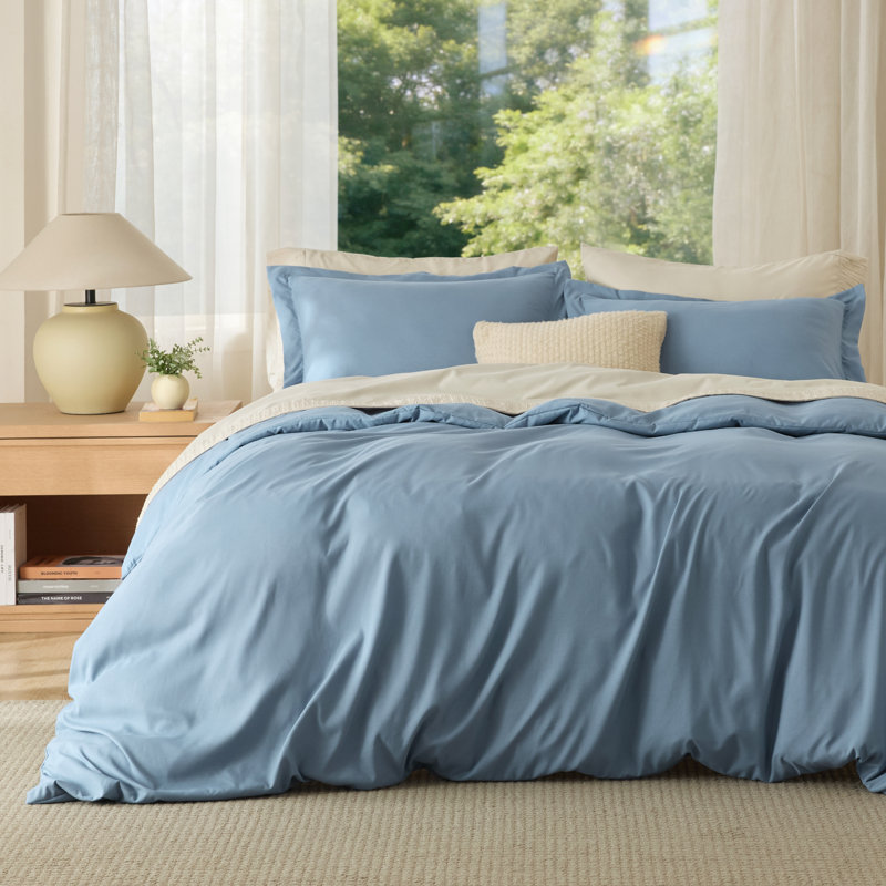 Bedsure Linen Duvet Cover Oversized Queen Size - Soft Double Brushed Bedding Set for Kids & Adults（Set of 3）, Linen