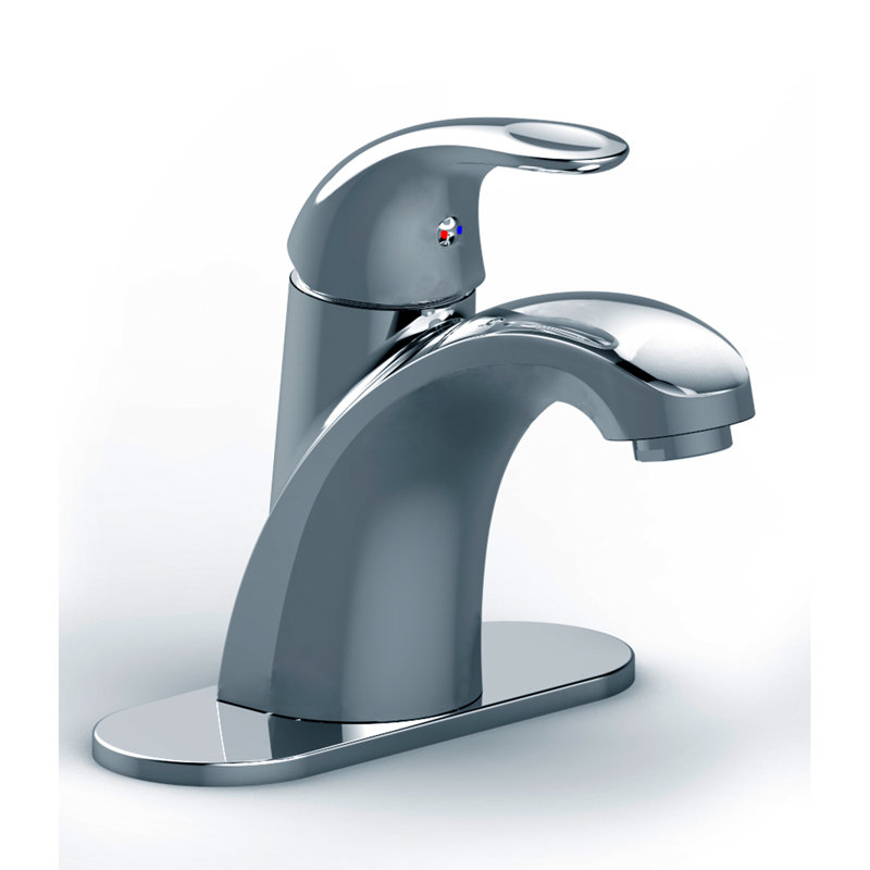 Robinet pour salle de bain à poignée simple, Chrome