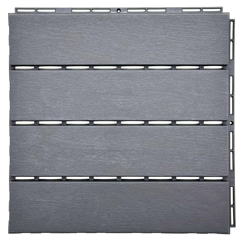 Calab 30cm L x 30cm W Plastic Interlocking Deck Tile, Grey