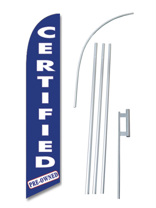 Double Sided 144'' H x 30'' W Polyester Flag Set