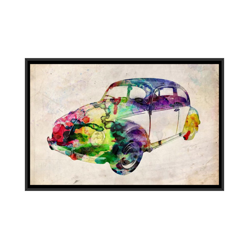 Reproduction d'art graphique sur toile «Beetle (Urban)» par Michael Tompsett, H 18 po x l 26 po x P 1,5 po, Pas de tapis