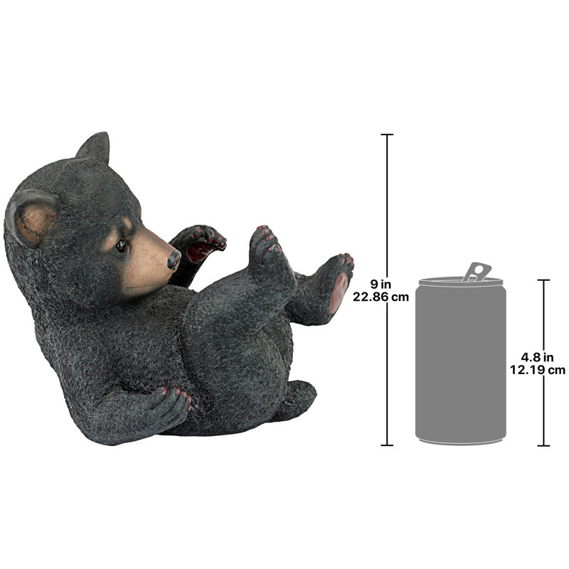 Support roulant statue azura-poly bear cub