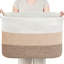 Très grand panier de rangement en corde de coton 62L avec poignées - Panier à couverture tissé pour vêtements, couvertures, coussins et jouets-2134443373
