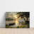 Framed Canvas Wall Art - Impressionist Lakeside Dusk with Boat, Sunset Landscape - 20" x 30" for Living Room and Bedroom-886911705