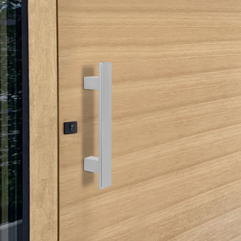 Poignée de porte à double face à tirer, poignée de porte en forme de H (1,57 (l)), 11.81", Chrome poli