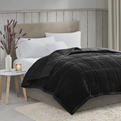 Coleman Black Reversible HeiQ Smart Temperature Down Alternative Full/Queen Blanket
