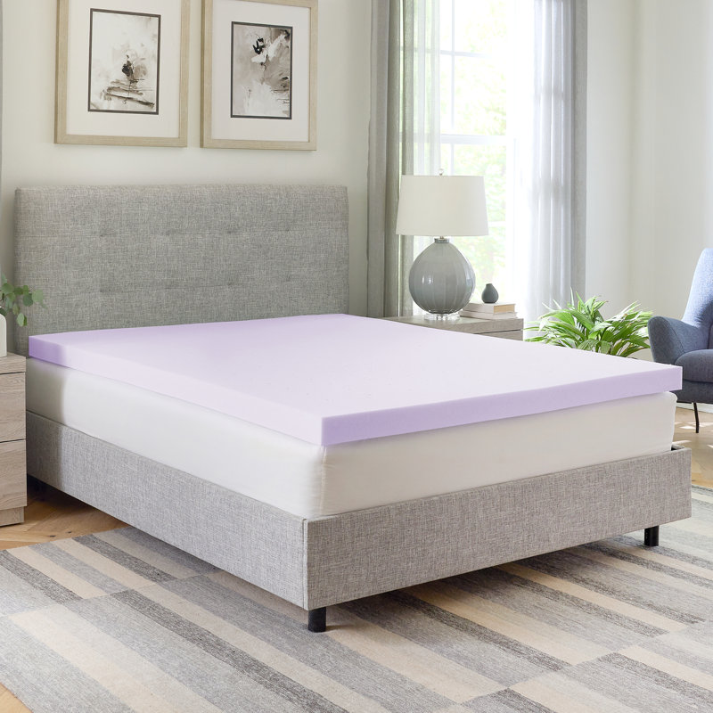 3" Lavender Infused Memory Foam Mattress Topper, Queen
